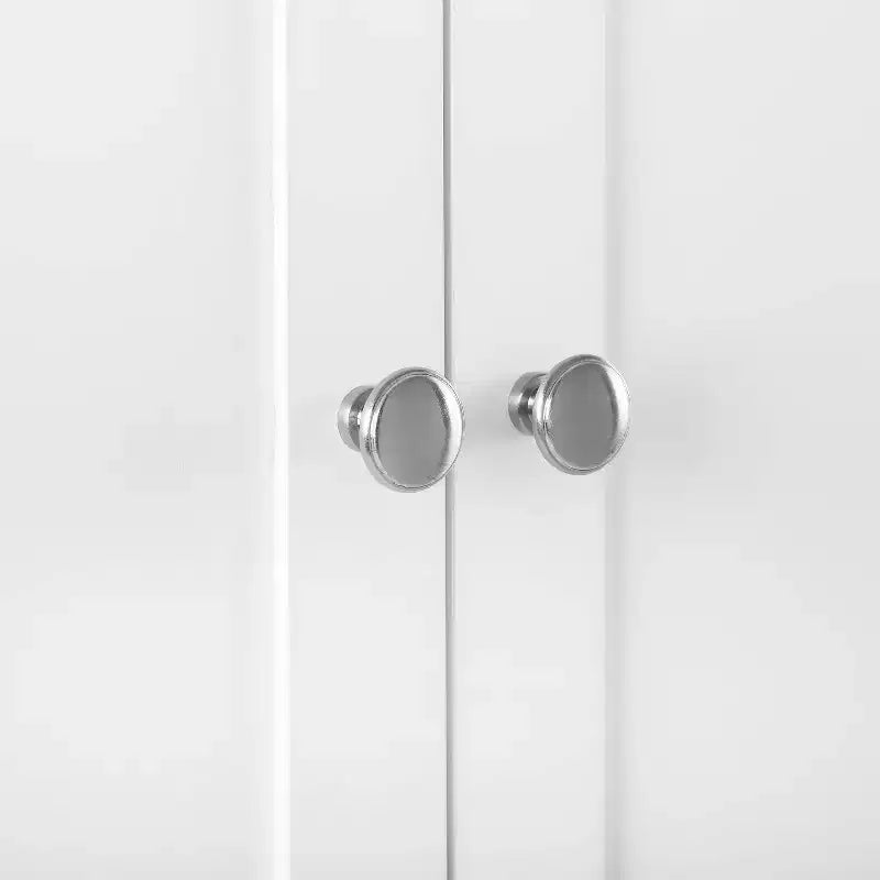 3pc Harper Entryway Pantry Closets White - Crosley: MDF Composite, Wood Veneer, 6 Doors, 3 Drawers, 9 Hooks, 74" Height