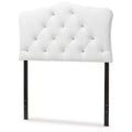 Twin Myra Modern And Contemporary Faux Leather Upholstered Button Tufted Scalloped Headboard White - Baxton Studio