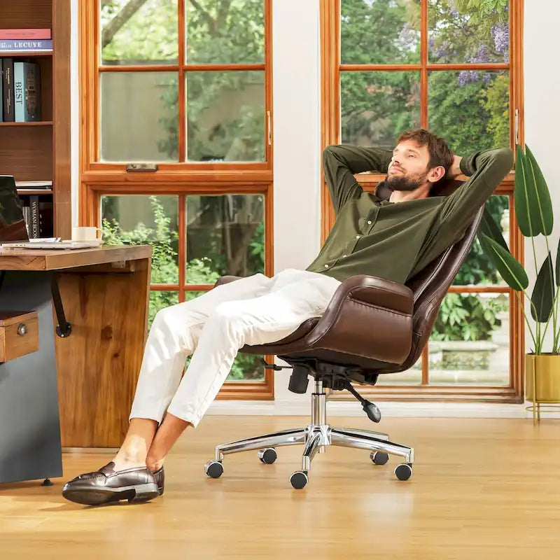 Faux Leather Office Chair - Swivel - Multiple Colors