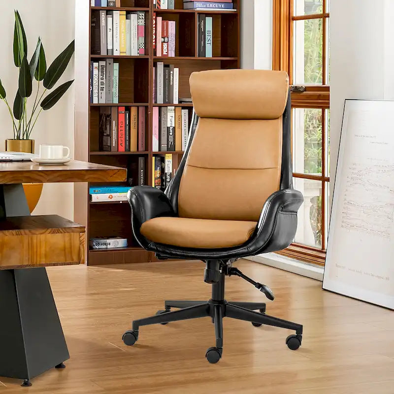 Faux Leather Office Chair - Swivel - Multiple Colors