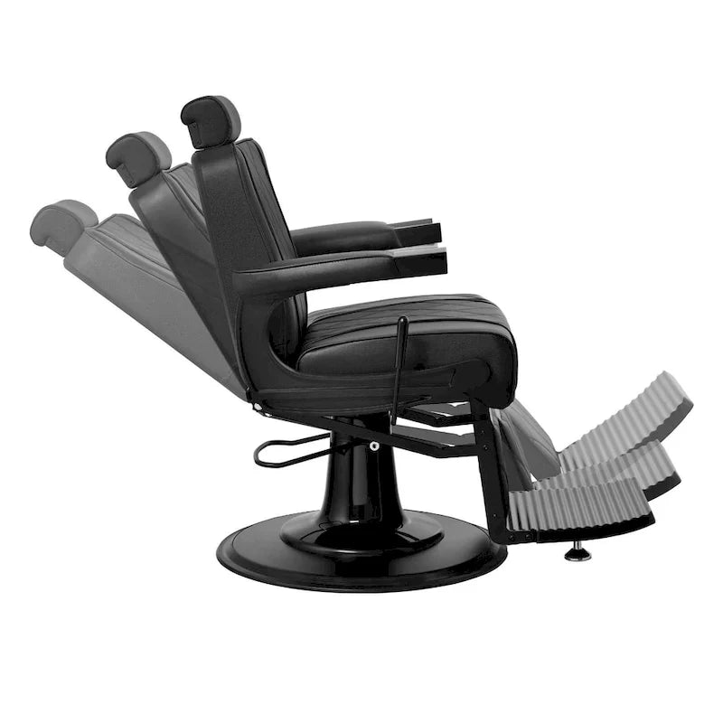 ROGERS Heavy Duty Barber Chair Reclining Barbershop Styling Chair, Black