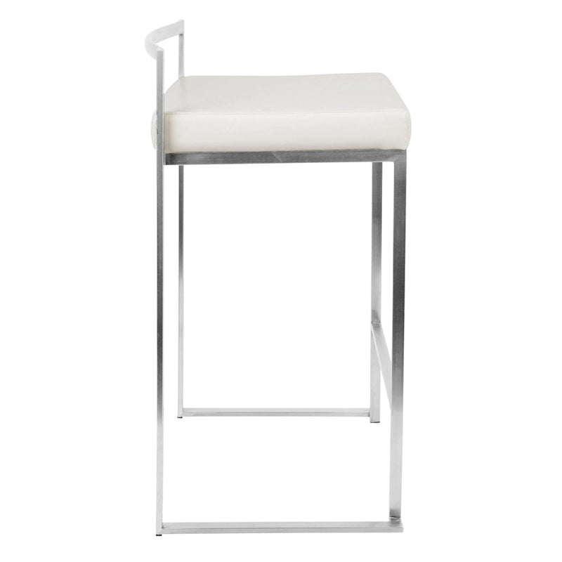 Silver Orchid Forrest Stainless Steel Stackable Fully Welded Counter Stool (Set of 2)