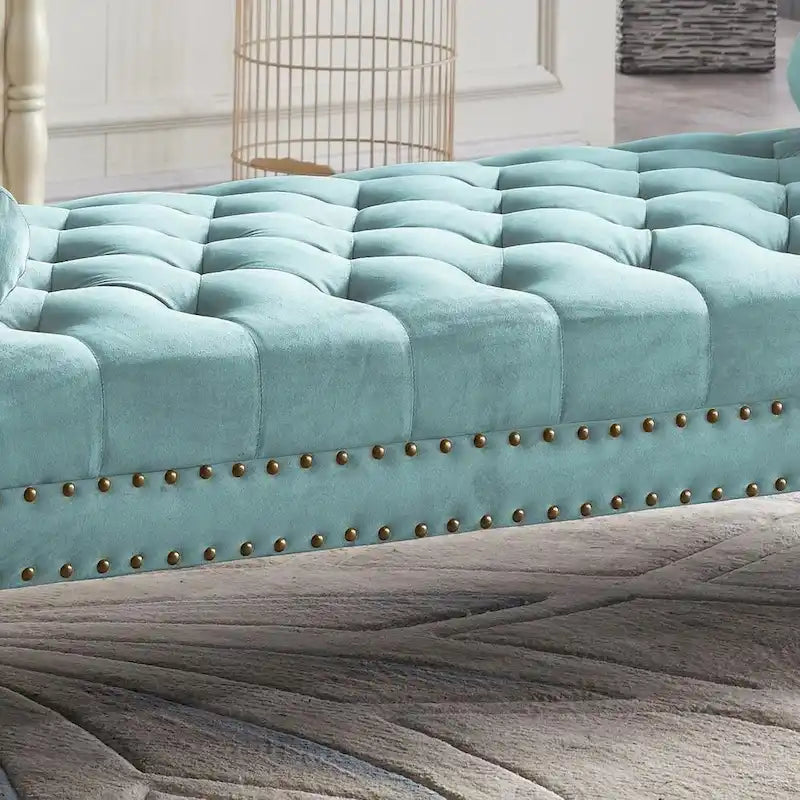 Stefania 71-inch Rolled Arm Oversized Velvet Tufted Upholstered Bench