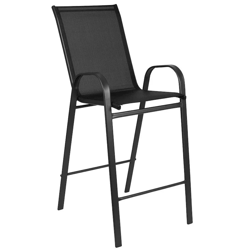 4 Pack Outdoor Barstools with Flex Comfort Material - Patio Stool