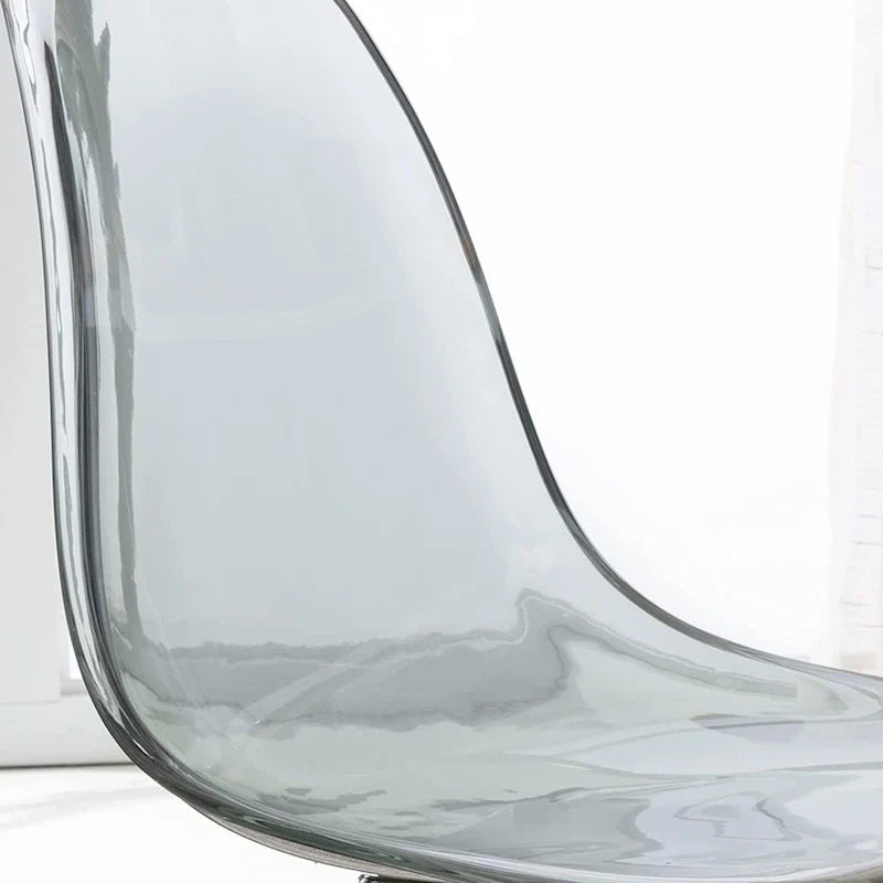 Chaise de bureau à roulettes sans accoudoirs, réglable en hauteur, en acrylique pivotant