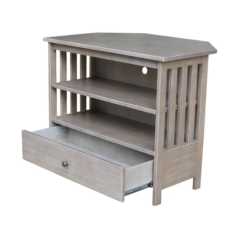 Solid Hardwood Mission Corner TV Stand