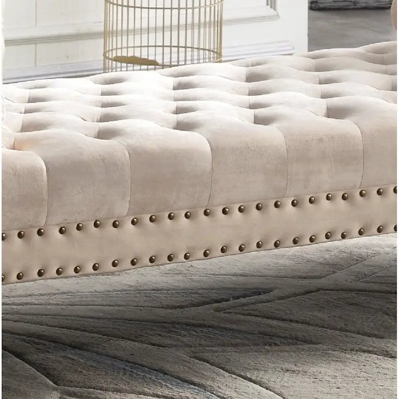 Stefania 71-inch Rolled Arm Oversized Velvet Tufted Upholstered Bench