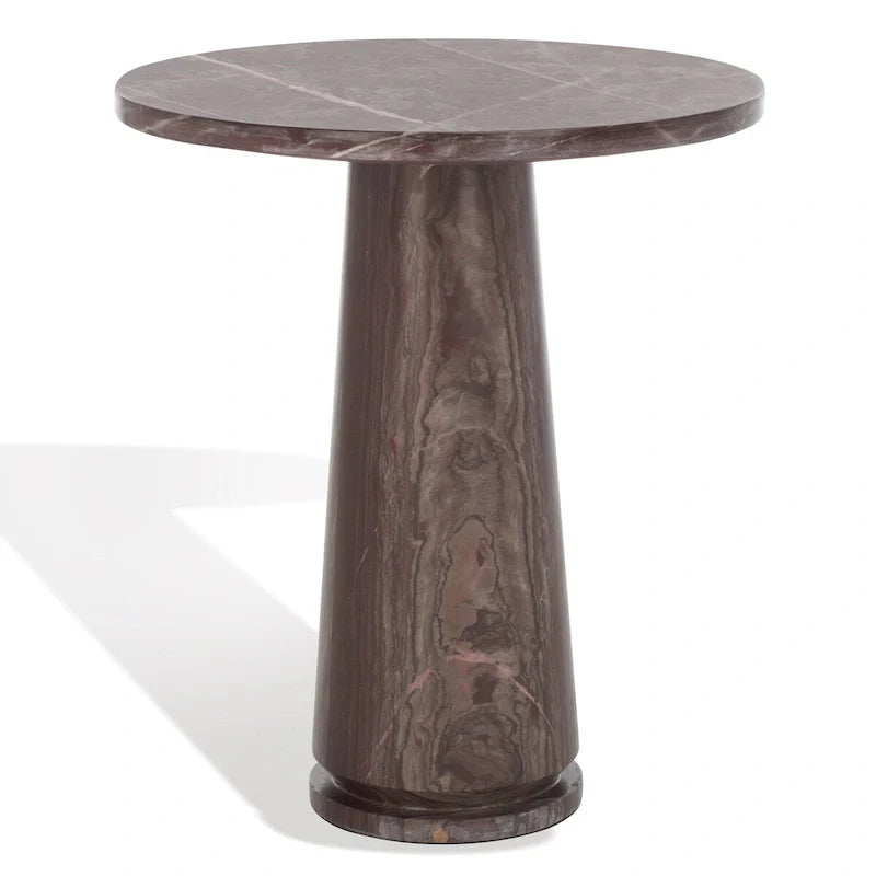 SAFAVIEH Couture Ghicu Tall Round Marble Accent Table - 22 In W x 21 In D x 24 In H - 21Wx21Dx24H