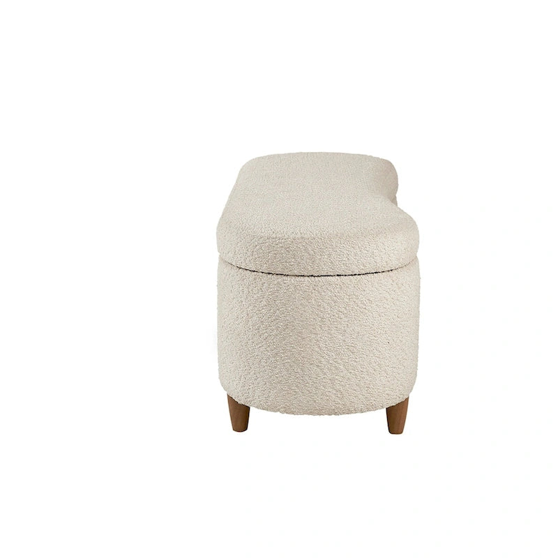 INK+IVY Bailey Taupe Boucle Flip Top Storage Bench