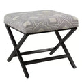 Modern Metal X Base Ottoman - HomePop