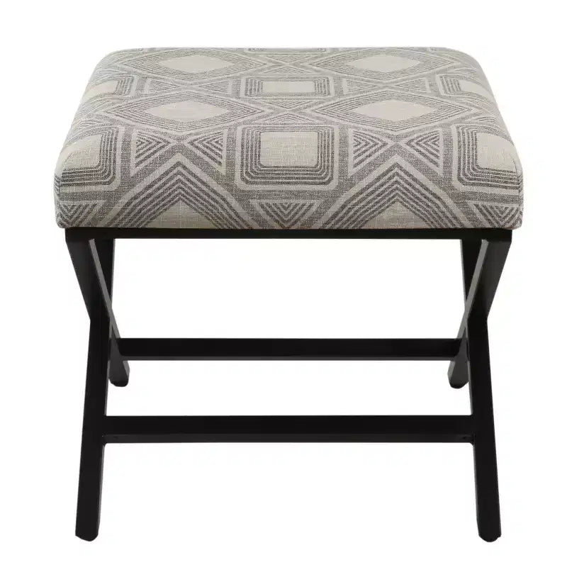 Modern Metal X Base Ottoman - HomePop