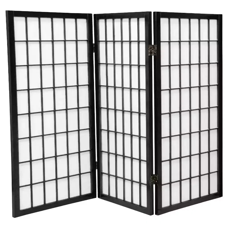 3 ft. Tall Window Pane Shoji Screen (3 Panels) - Oriental Furniture
