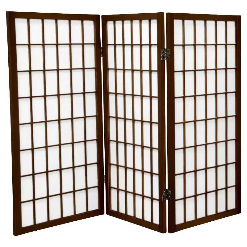 3 ft. Tall Window Pane Shoji Screen (3 Panels) - Oriental Furniture