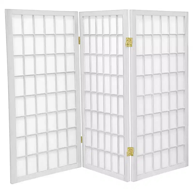 3 ft. Tall Window Pane Shoji Screen (3 Panels) - Oriental Furniture