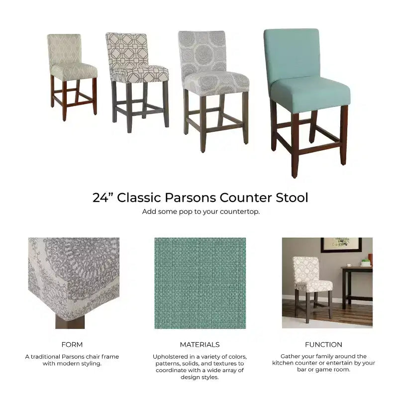 Tabouret de comptoir rembourré de 24 po