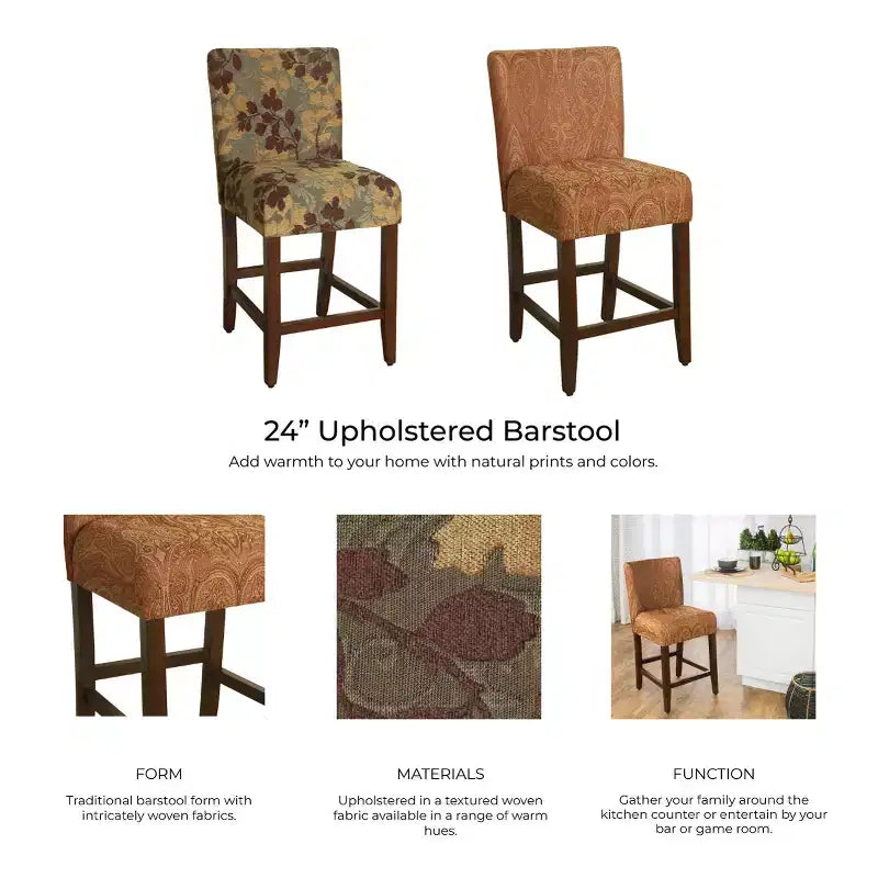 Tabouret de comptoir rembourré de 24 po