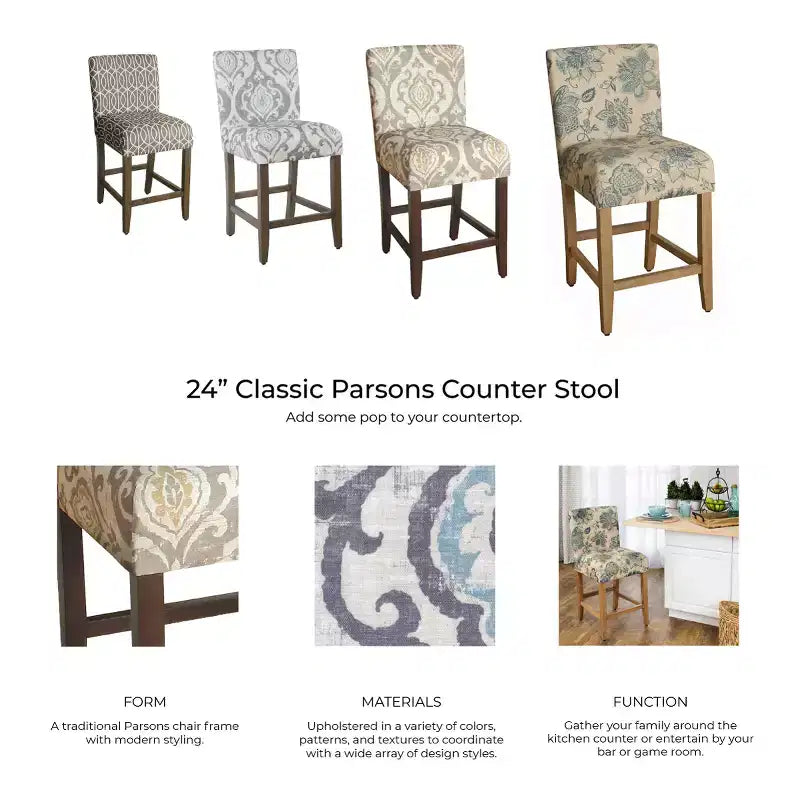 24 Finley Counter Height Barstool - HomePop