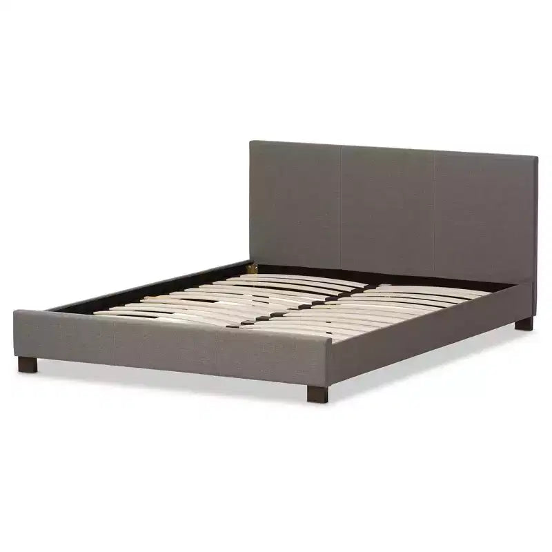 Elizabeth Modern And Contemporary Fabric Upholstered Panel - Stitched Platform Bed - Baxton Studio