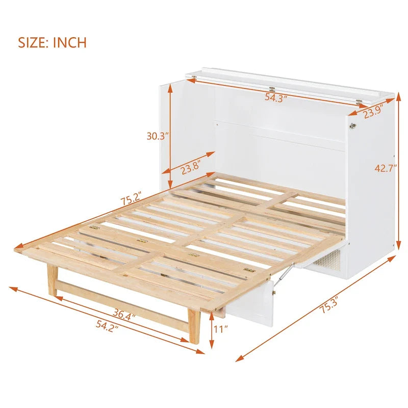 Nestfair Full Size Murphy Bed with Large Drawers