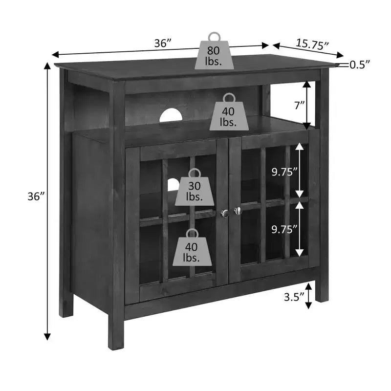 Big Sur Highboy TV Stand for TVs up to 42 with Storage Cabinets - Breighton Home