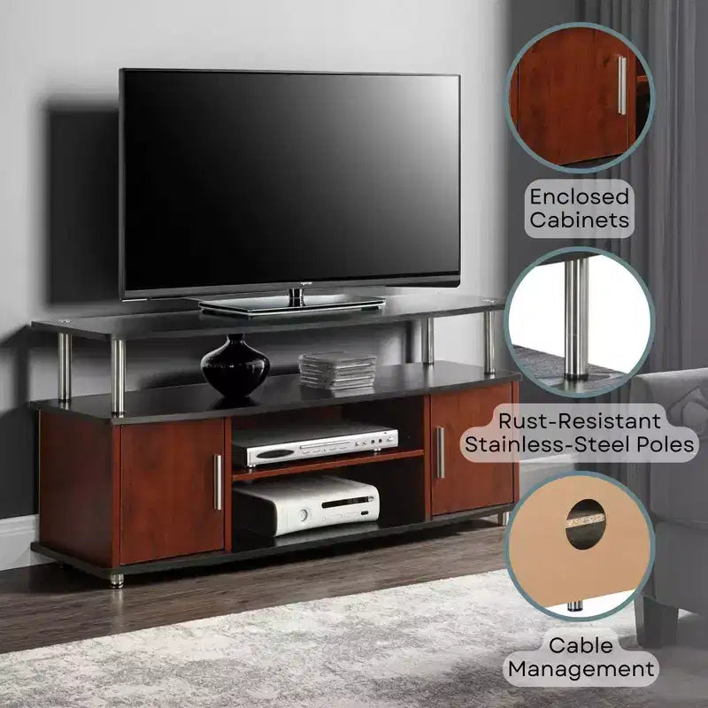 Breighton Home Catalina Entertainment Center with Storage Cabinets and Multiple Shelves TV Stand for TVs up to 60