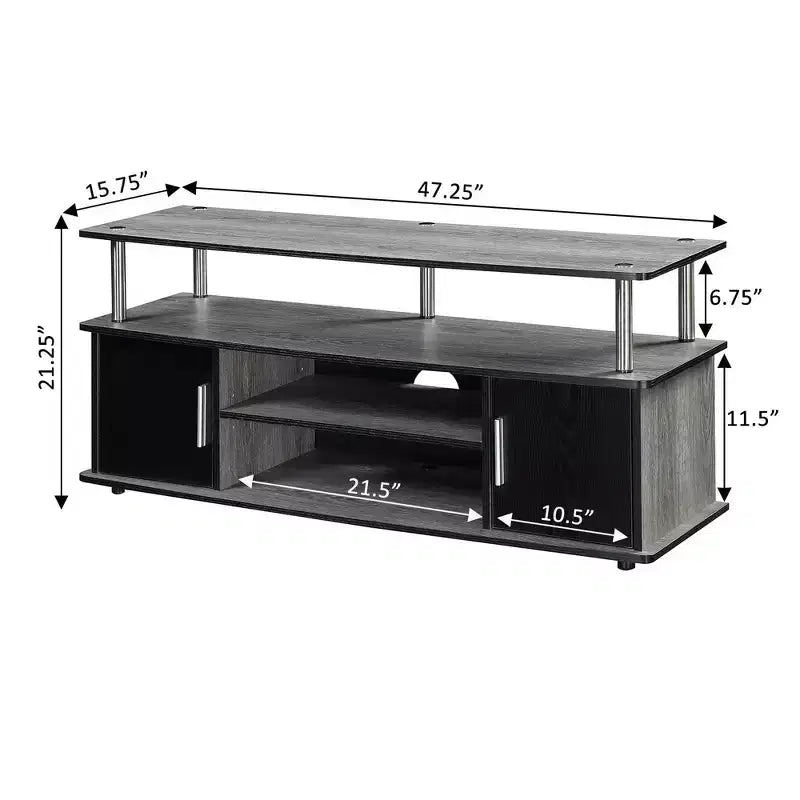 Breighton Home Catalina Entertainment Center with Storage Cabinets and Multiple Shelves TV Stand for TVs up to 60