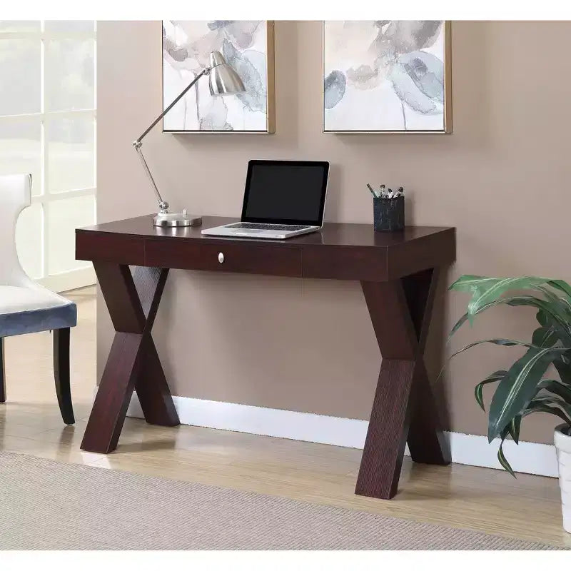Newport Wood Writing Desk with Drawer - Breighton Home