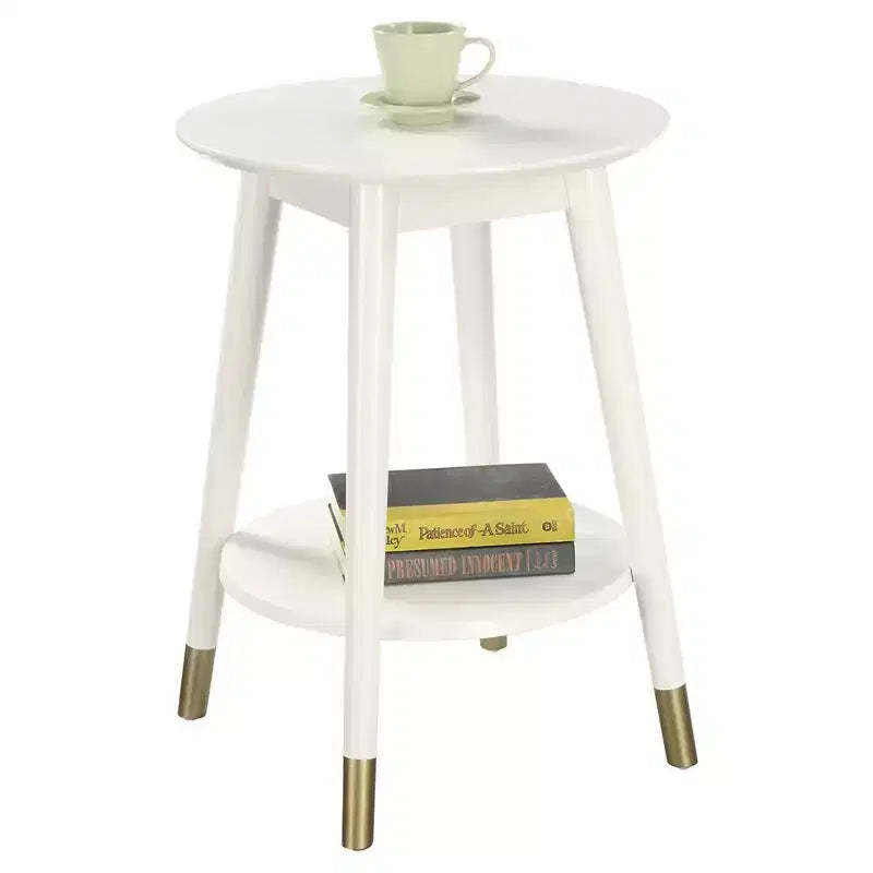 Wilson Mid-Century Modern Round End Table with Bottom Shelf - Breighton Home