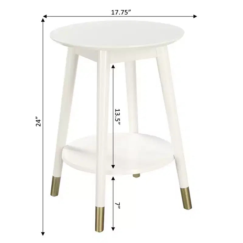 Wilson Mid-Century Modern Round End Table with Bottom Shelf - Breighton Home