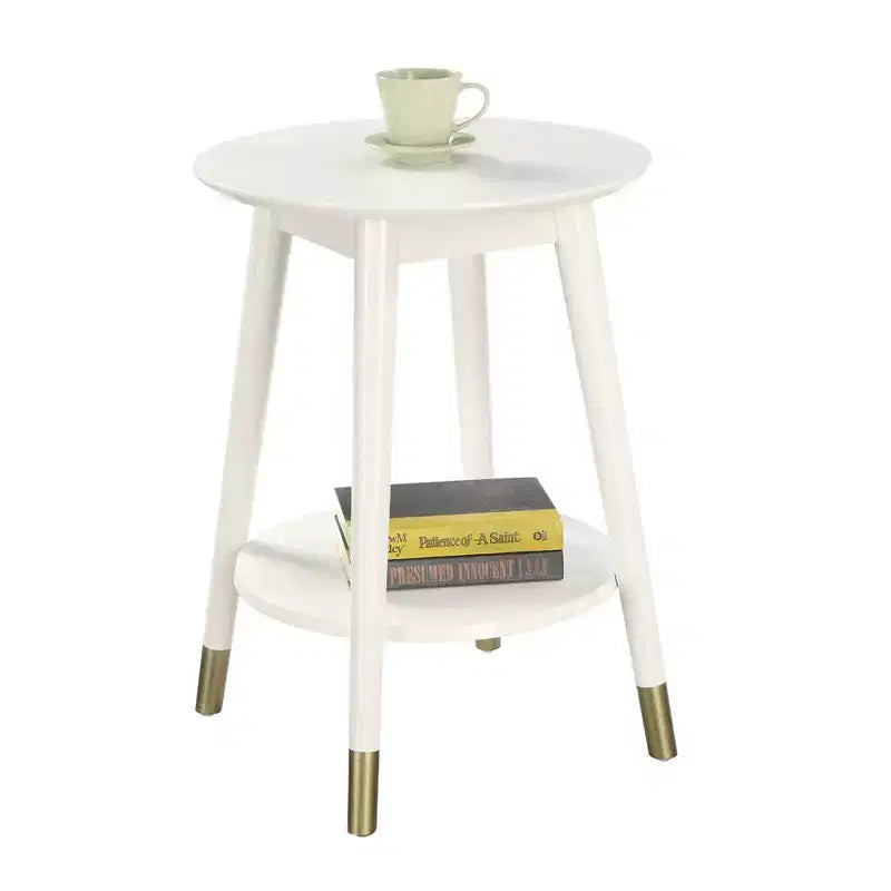Wilson Mid-Century Modern Round End Table with Bottom Shelf - Breighton Home