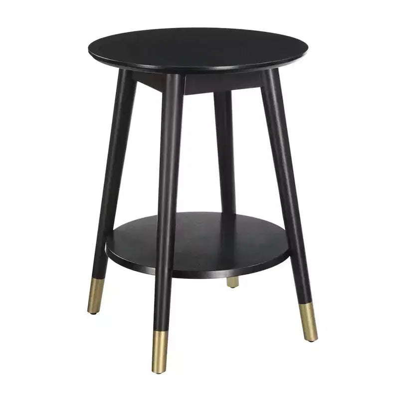 Wilson Mid-Century Modern Round End Table with Bottom Shelf - Breighton Home