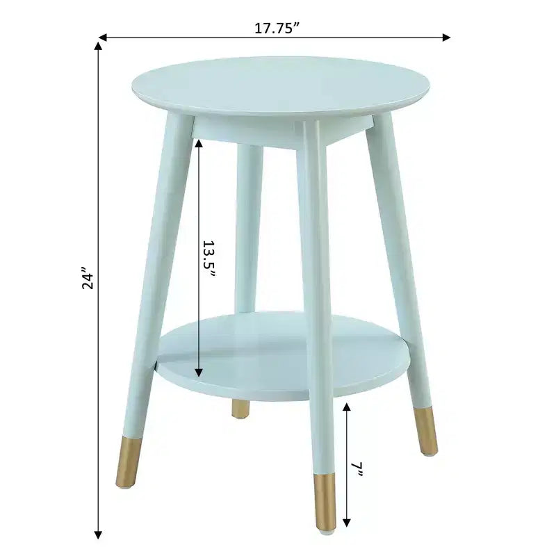 Wilson Mid-Century Modern Round End Table with Bottom Shelf - Breighton Home