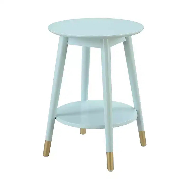 Wilson Mid-Century Modern Round End Table with Bottom Shelf - Breighton Home