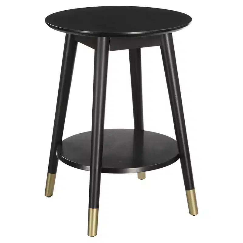 Wilson Mid-Century Modern Round End Table with Bottom Shelf - Breighton Home