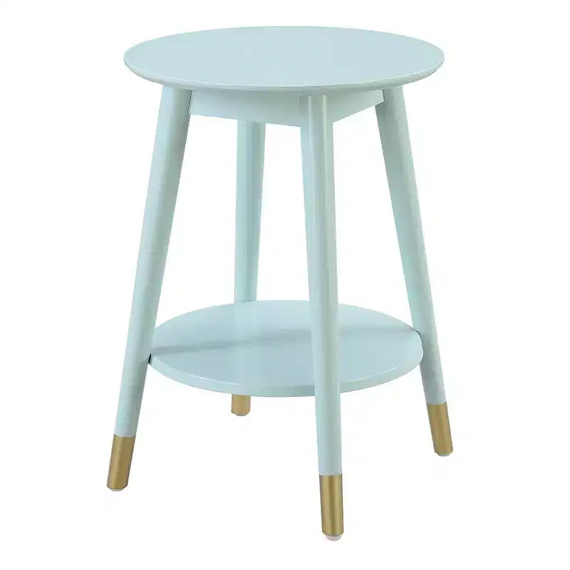 Wilson Mid-Century Modern Round End Table with Bottom Shelf - Breighton Home