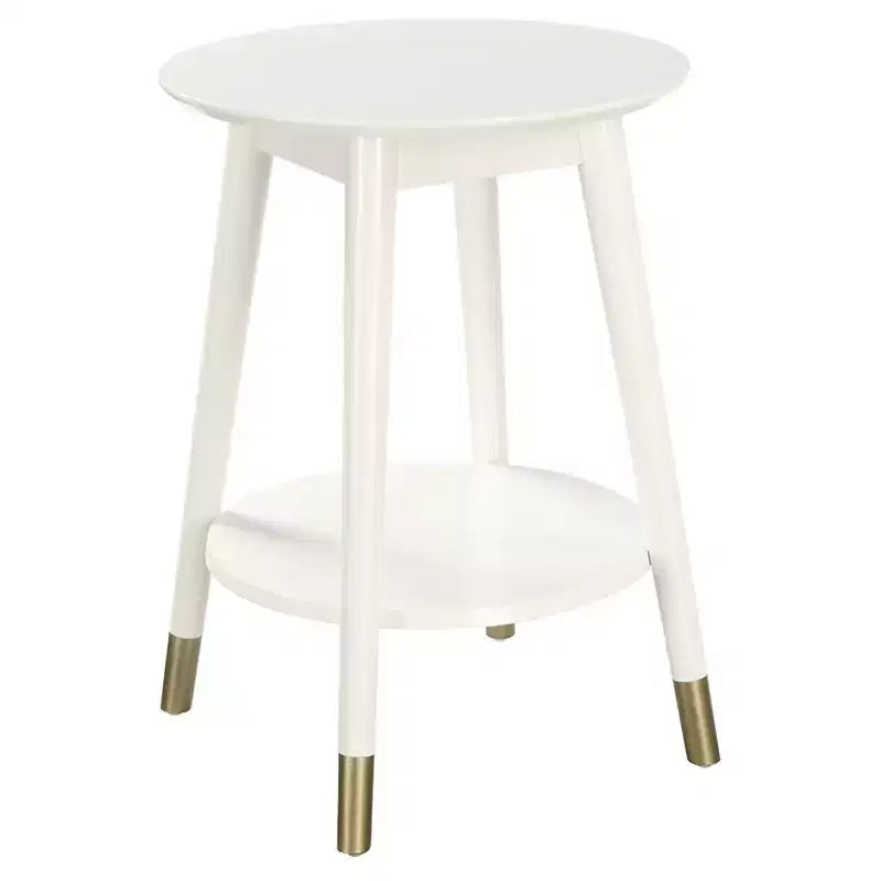 Wilson Mid-Century Modern Round End Table with Bottom Shelf - Breighton Home