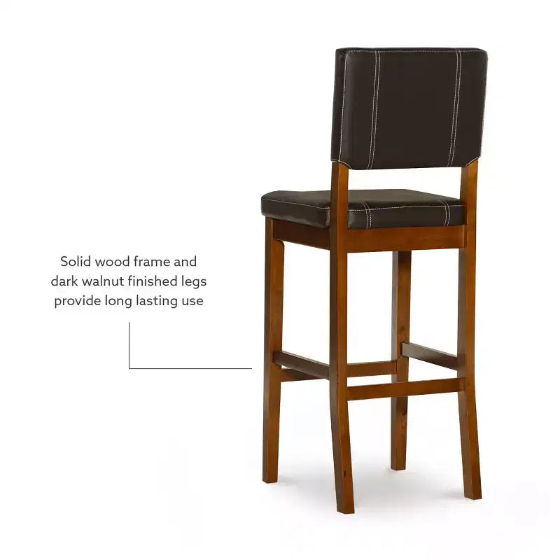 Milano Padded Barstool Upholstered Seat & Back - Linon