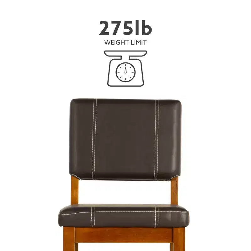 Milano Padded Barstool Upholstered Seat & Back - Linon