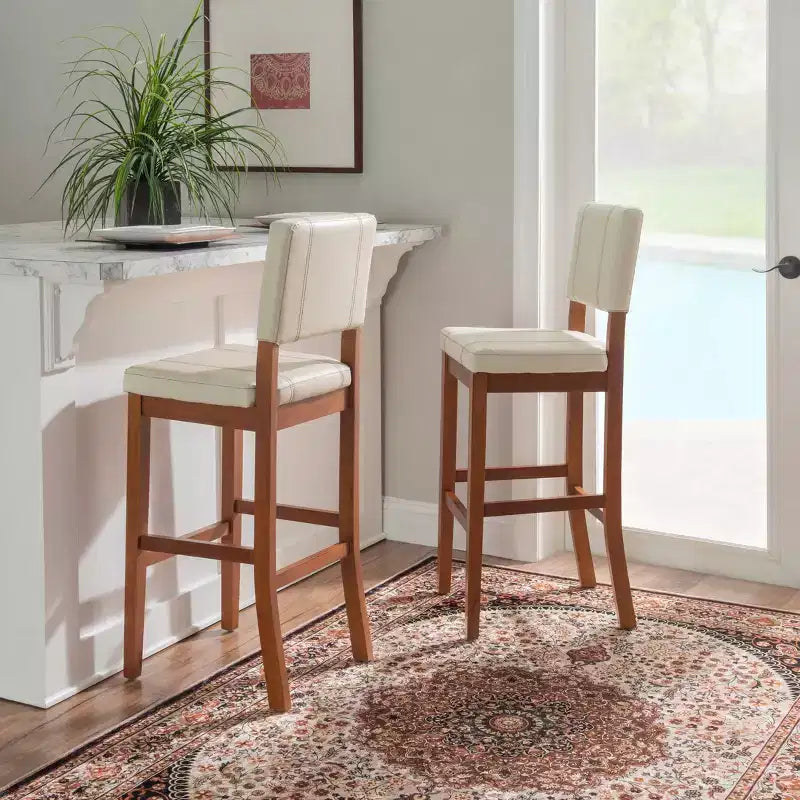 Milano Padded Barstool Upholstered Seat & Back - Linon