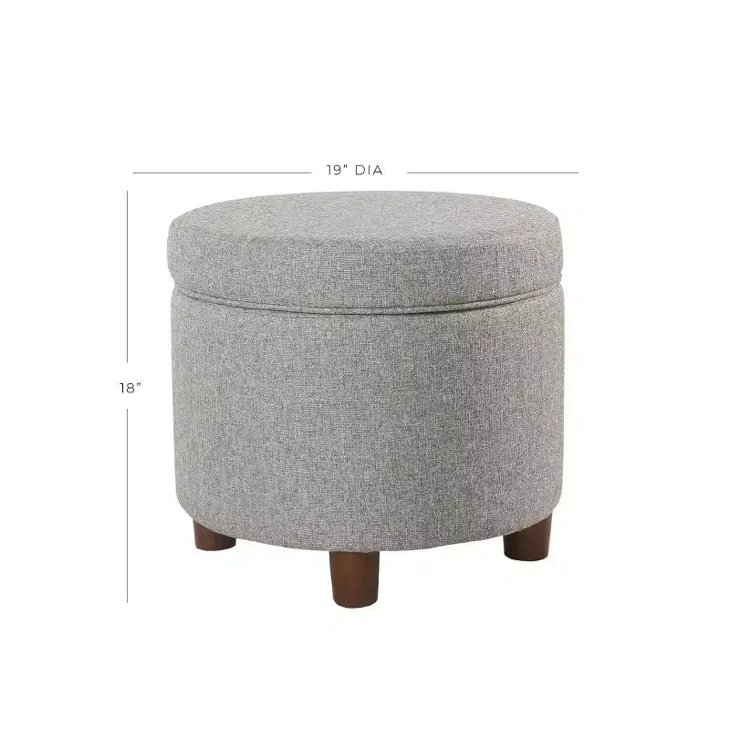 Round Storage Ottoman - Homepop