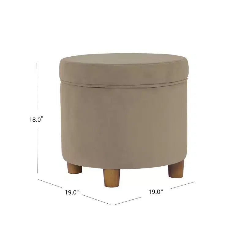 Round Storage Ottoman - Homepop