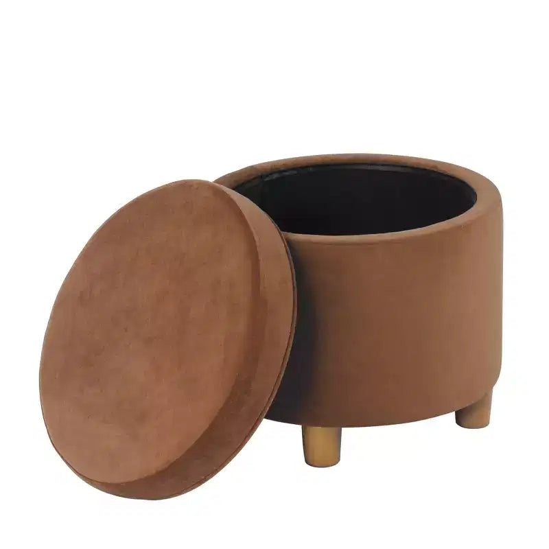 Round Storage Ottoman - Homepop