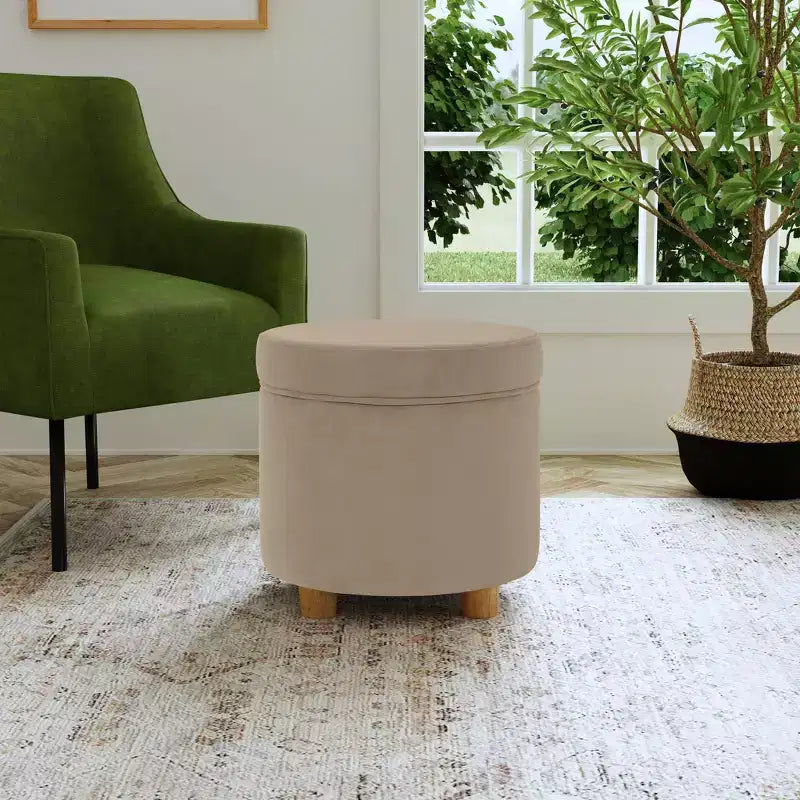 Round Storage Ottoman - Homepop