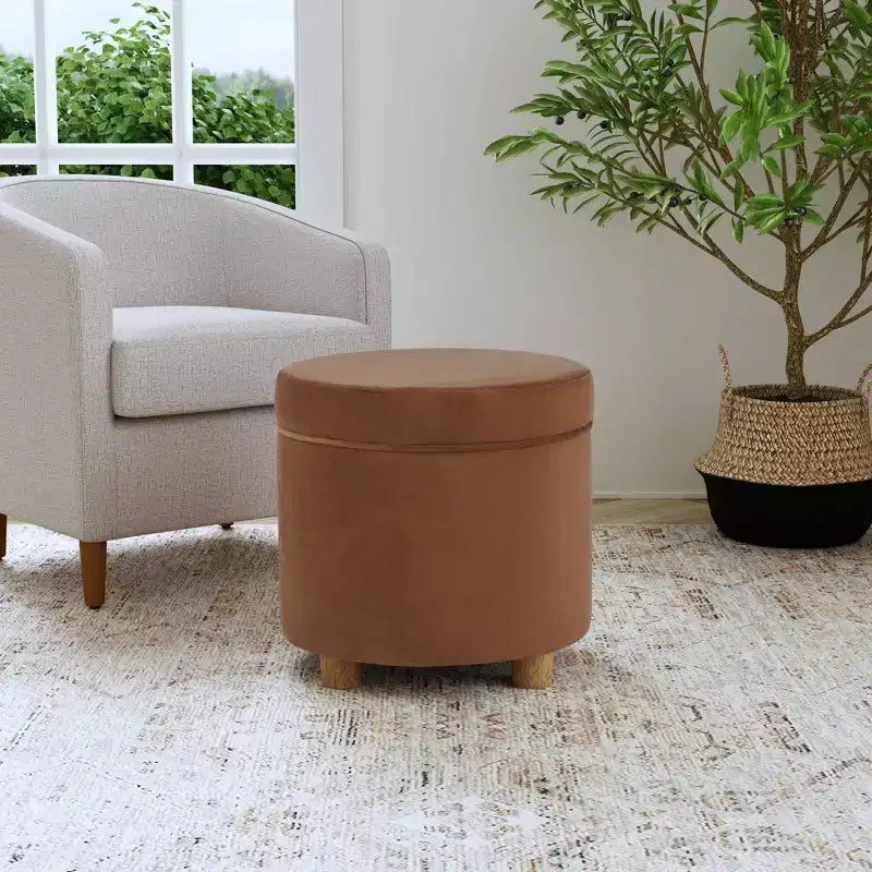 Round Storage Ottoman - Homepop