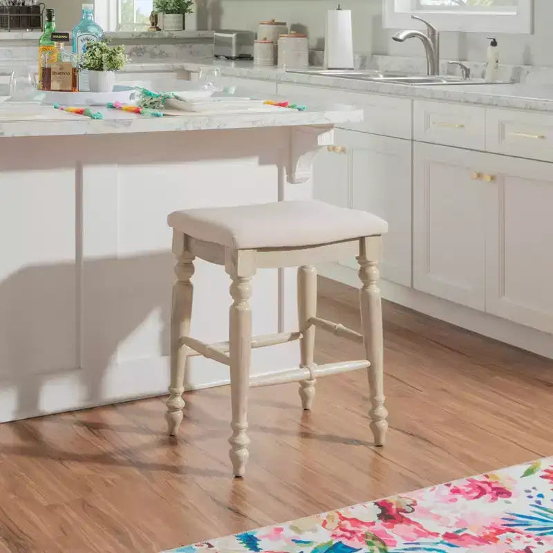 Marino Backless Counter Height Barstool Wood - LInon