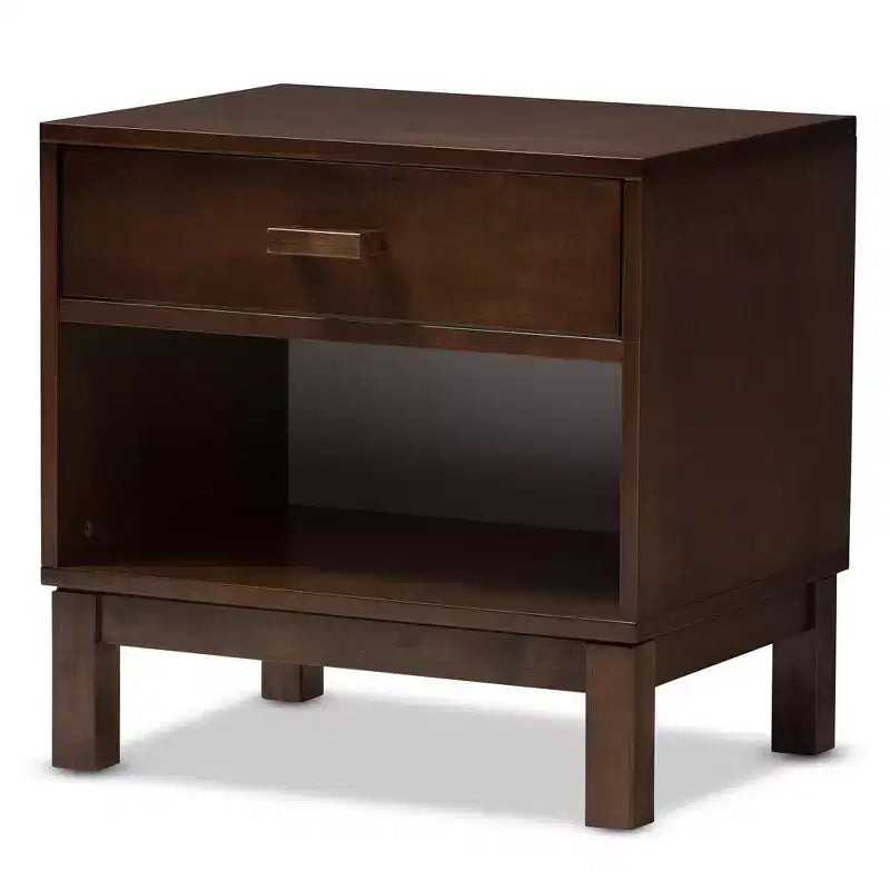 Deirdre Modern and Contemporary Wood 1 Drawer Nightstand - Baxton Studio