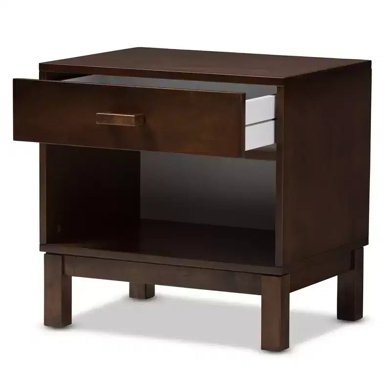 Deirdre Modern and Contemporary Wood 1 Drawer Nightstand - Baxton Studio