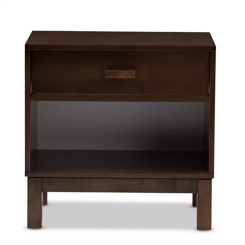 Deirdre Modern and Contemporary Wood 1 Drawer Nightstand - Baxton Studio