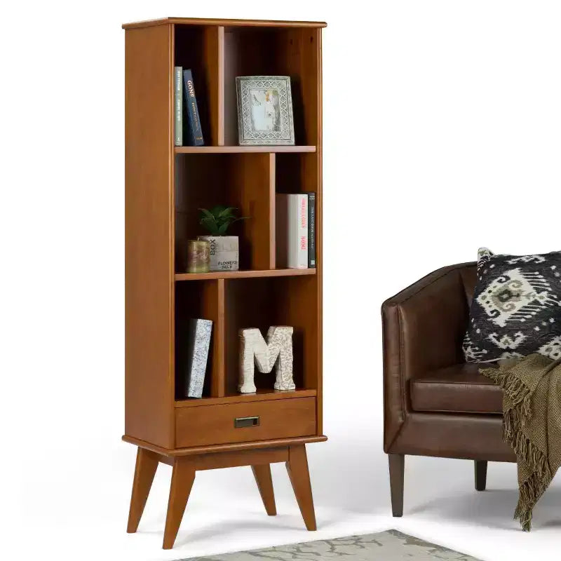 Tierney Solid Hardwood Mid Century Bookcase and Storage Unit - WyndenHall