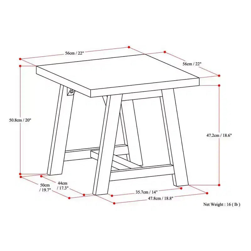 Table d'appoint en bois massif Hawkins - Wyndenhall